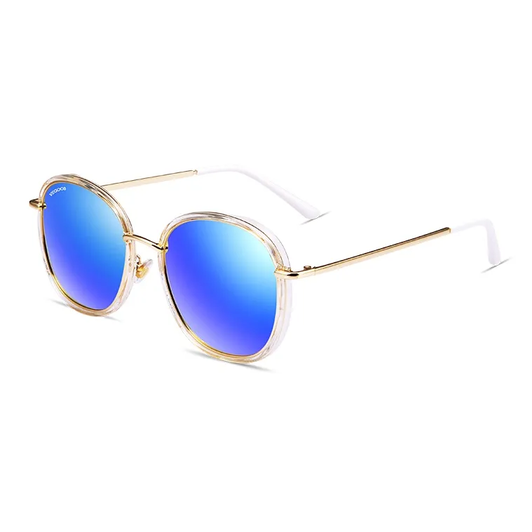 VEGOOS TR/Memory Plastic Metal Oval Sunglasses Women's-9