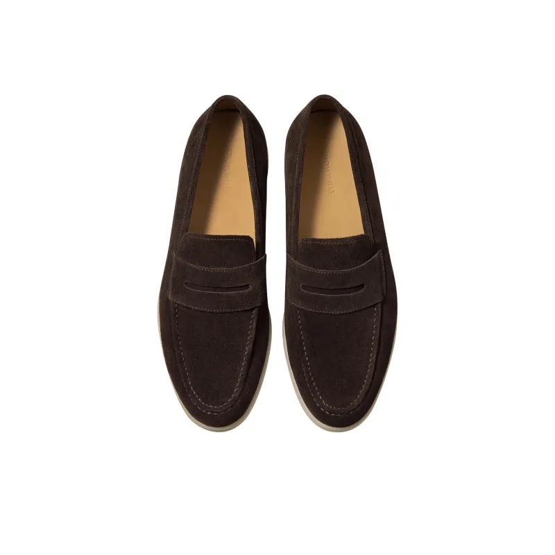 THOM WILLS British Style Business Casual Suede Slip on Loafers Men's-2