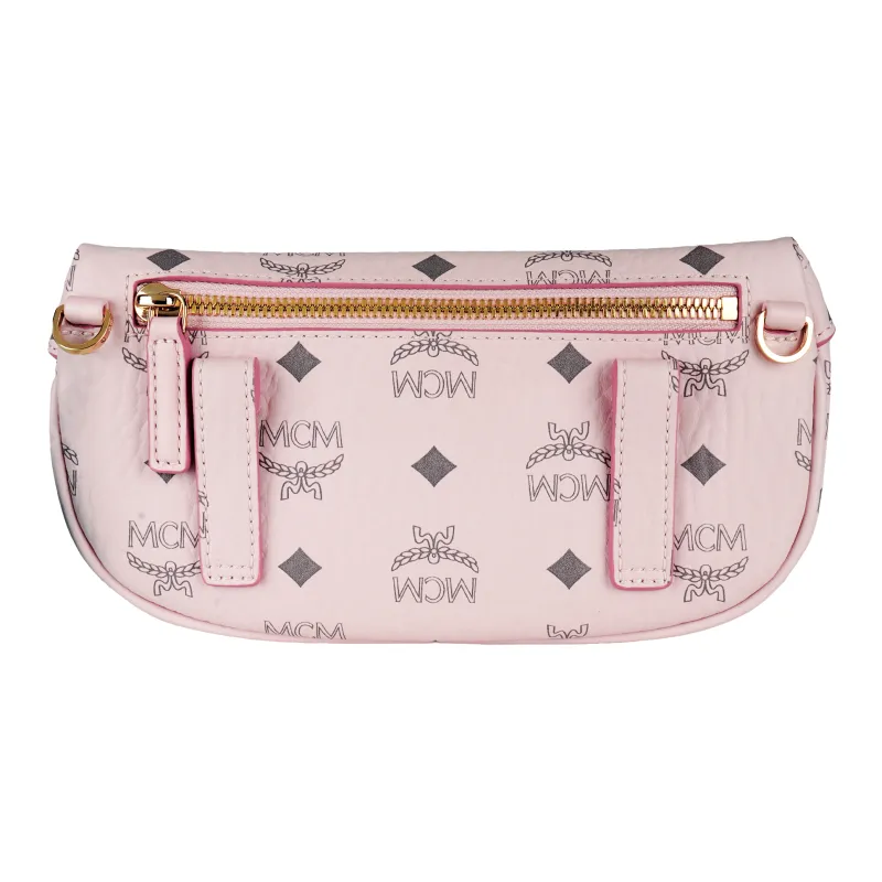MCM Visetos Canvas Shoulder Bag, Crossbody Bag Mini Women's Pink-2