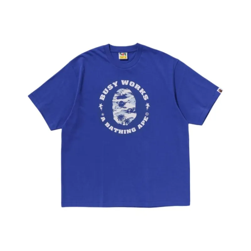 Bape Palm Tree Camo Busy Works Sta Relaxed Fit Tee-0