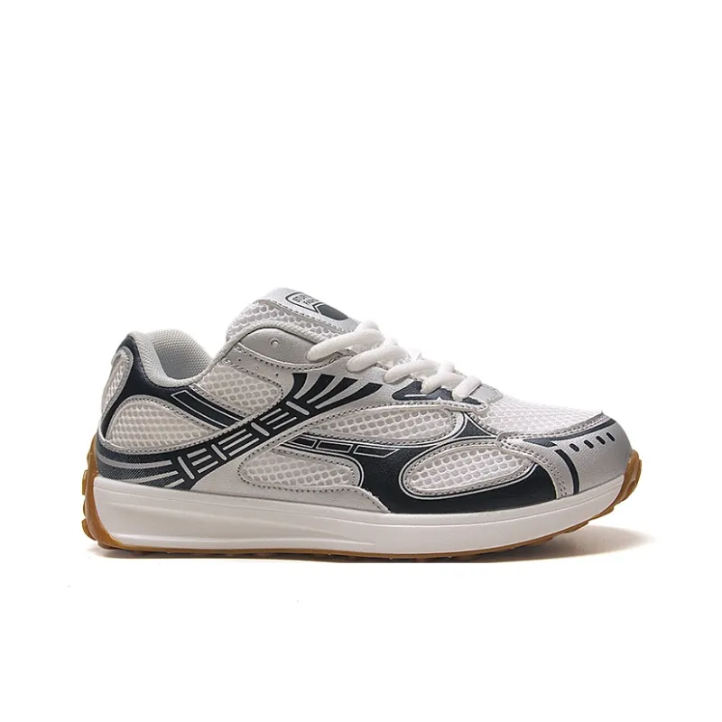 STUR YSN Abrasion Resistant Breathable Low Top Casual Shoes Unisex Dark Blue Silver-1