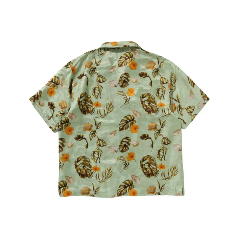 Bape Vacation Pattern Open Collar Ss Shirt-3