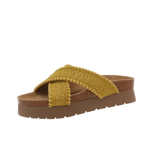 AJPAP Rubber Sole Woven Slide Slippers Women's