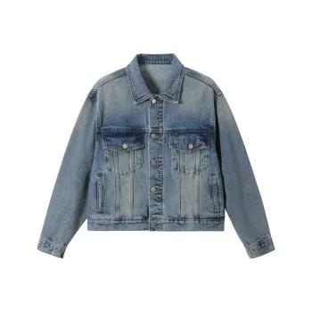 SHUXI Denim Jacket Women's Denim Blue