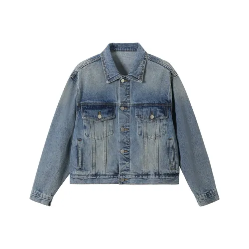 SHUXI Denim Jacket Women's Denim Blue