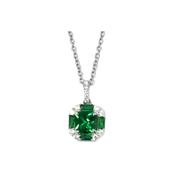 FUNNXI Cultivated Emerald Necklaces Women's