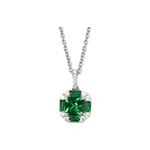 FUNNXI Cultivated Emerald Necklaces Women's