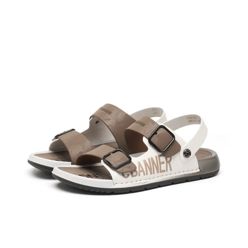 C°BANNER Beach Sandals Men's White Khaki-1