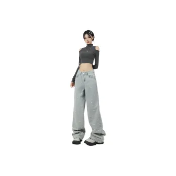 XIANSINIAO Jeans Women's Light Blue