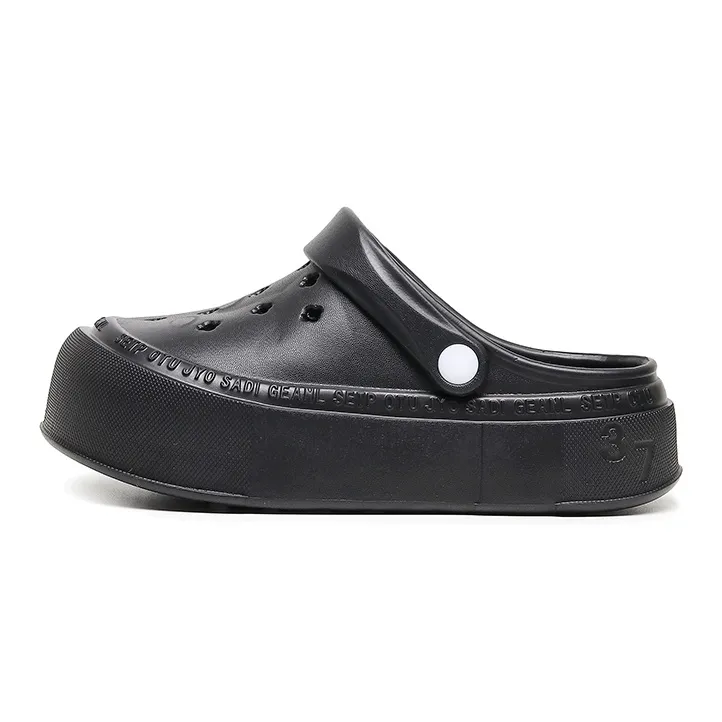 XGGC Summer Eva Closed Toe Mules Platform Height Increasing Squashy And Bouncy Feeling Slippers Soft Sole Casual Clogs-0