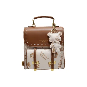 TOUTSEUL YOLO PU Backpack Women's White/Black/Pink/Brown