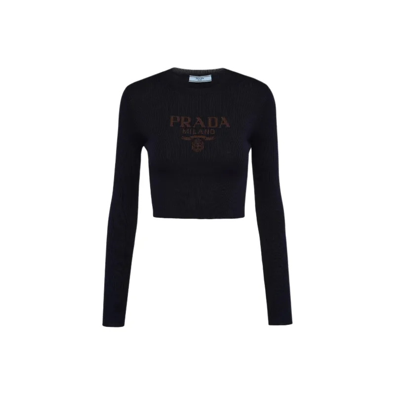 PRADA Intarsia knitted Logo Top-0