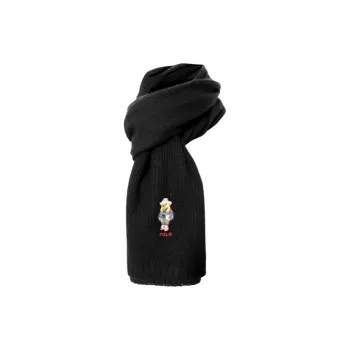 Polo Ralph Lauren Wool, Acrylic, Nylon Knit Scarves Women's Black