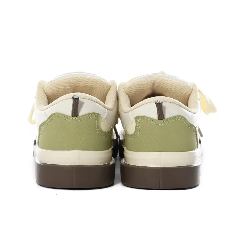 The New Age Family Low Top Skateboard Shoes Women's White Yellow-4