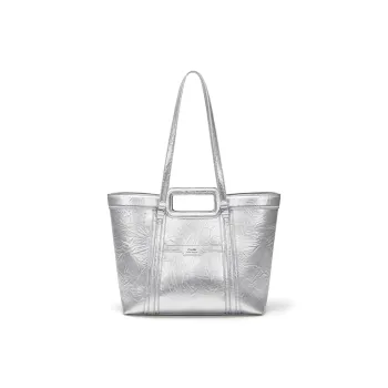 CNOLES PU Tote Bag, Shopping Bag, Shoulder Bag Regular Women's Silver