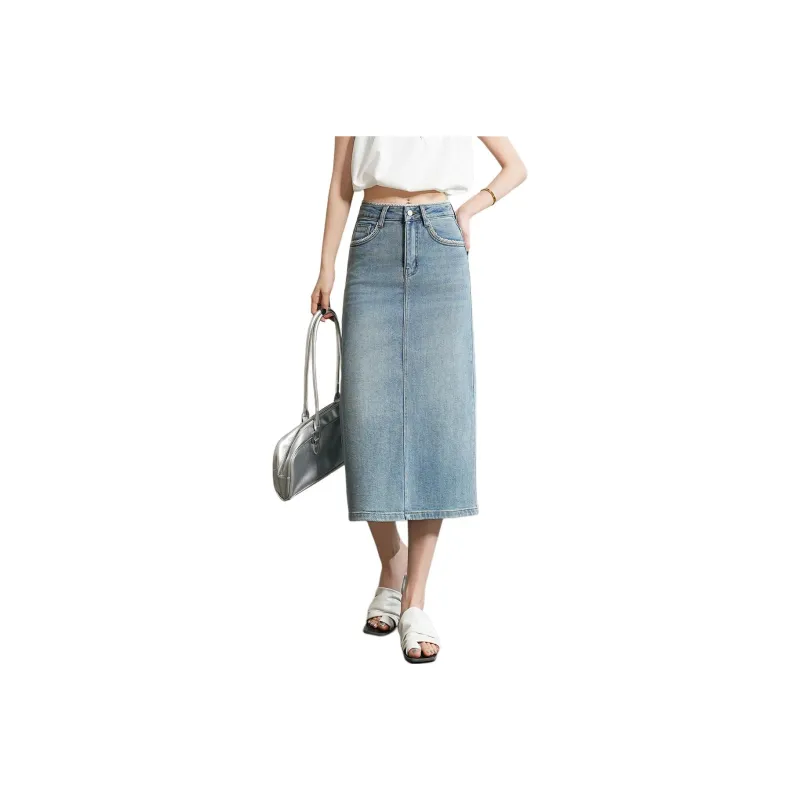 TERRE BLEUE Denim Long Skirt Women's-0