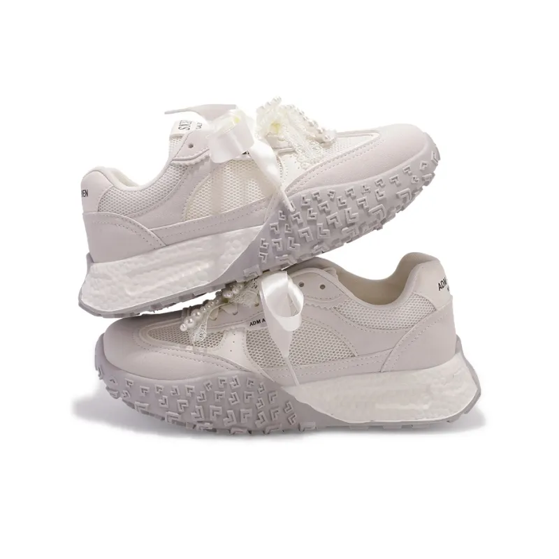 SNXR Breathable, Height Enhancing, Lightweight Low Top Casual Shoes Women's Beige-3