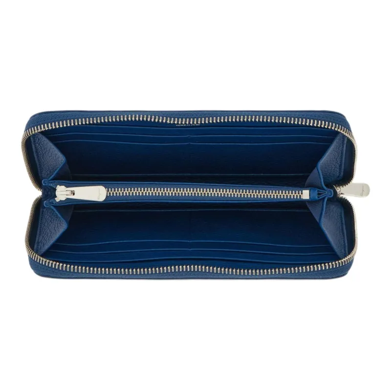 FERRAGAMO GANCINI Calfskin Wallet Women's Blue Green-3
