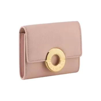 BVLGARI Calfskin Card Holder Women's Pink