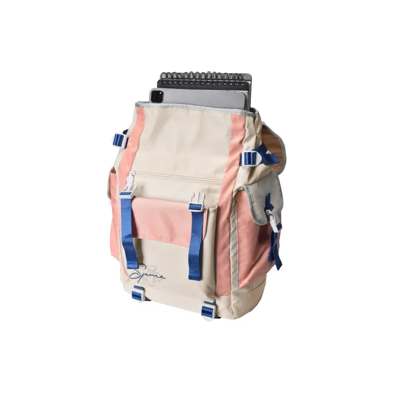 Spare No Pains. Polyester Backpack Unisex Pink-3