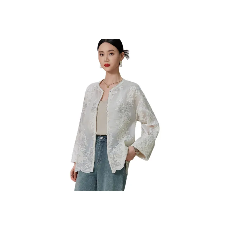 Hang Yi Court Jackets Women's Beige-0