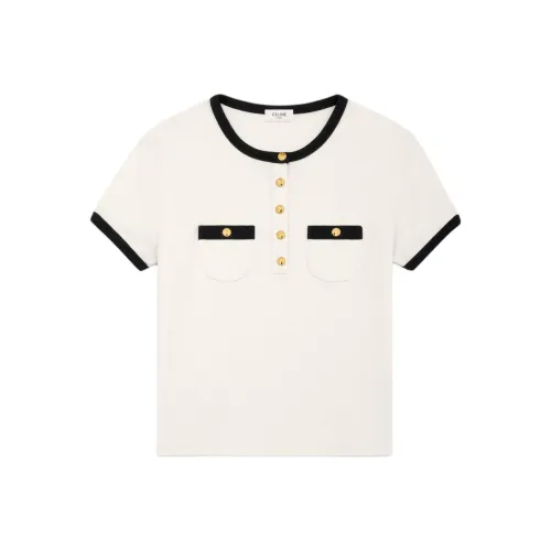 celine and T Shirt Women's Black White