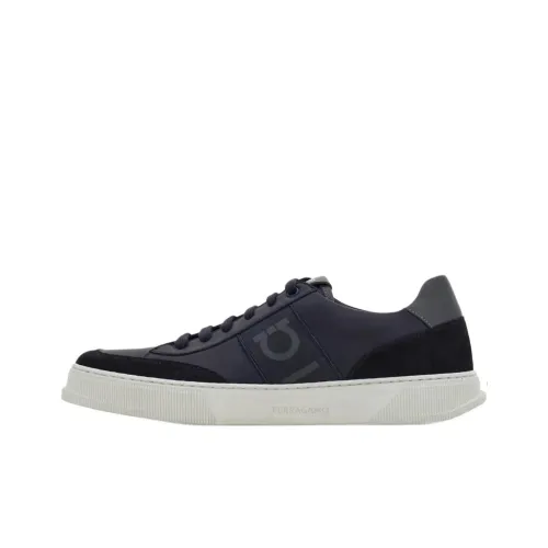 FERRAGAMO Alaska Gancio Low Top Skateboard Shoes Men's Dark Blue