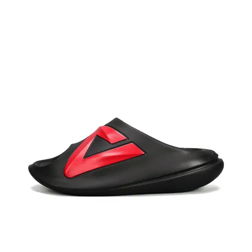 PEAK Very Small Fat Drag Slip Resistant Abrasion Resistant Cushioning Slide Slippers Men's Black Dark Red