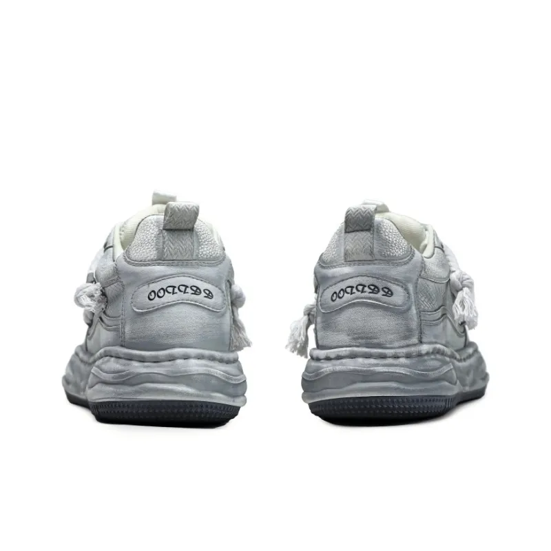 Hip Speed Abrasion Resistant Height Increasing Low Top Casual Shoes Unisex White-7