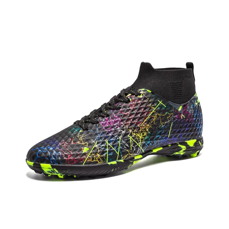 Sportful Soccer Shoes Men Low Top Daytime Blue Broken Studs/Black Neon Green Turf/Blue Neon Green Turf-5