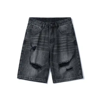SANTASTIC Denim Shorts Men Black