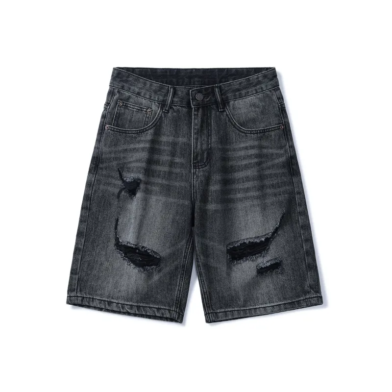 SANTASTIC Denim Shorts Men Black-0