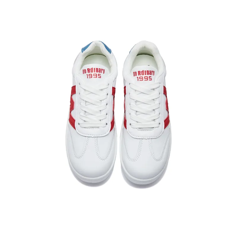 MEXICAN Low Top Skateboard Shoes Women's White Blue Red-3