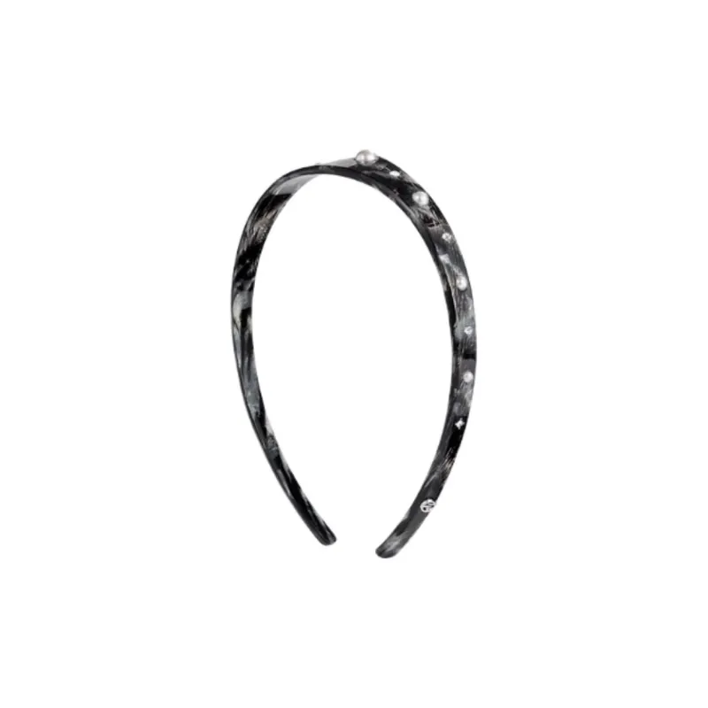 EVITA PERONI Acetate Plate Headbands Women's Black-2