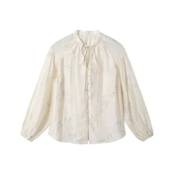 SHUXI Shirt Women's Pear Blossom White