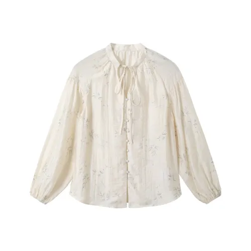 SHUXI Shirt Women's Pear Blossom White