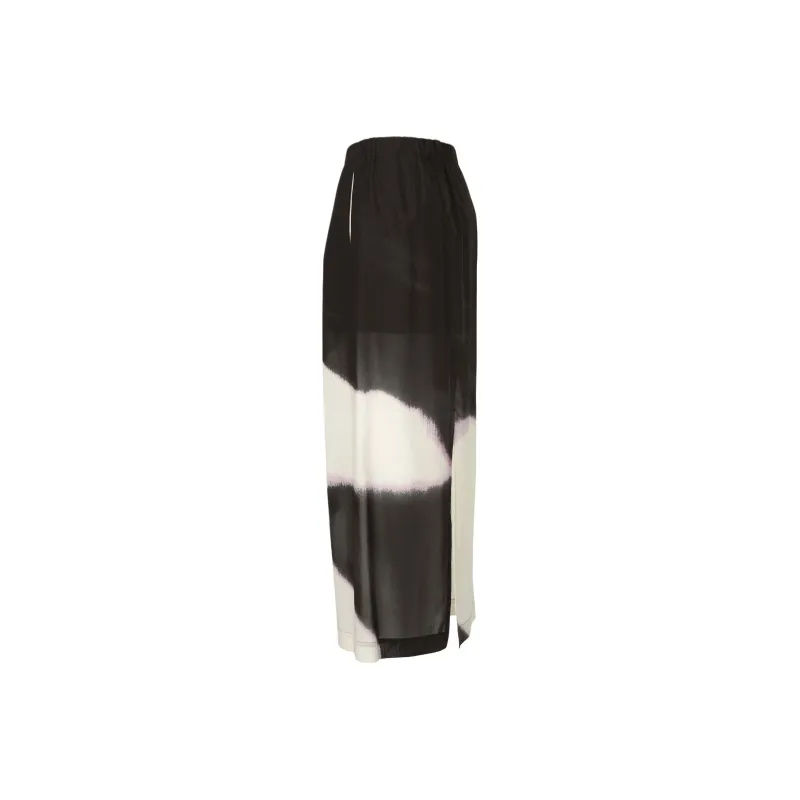 ISSEY MIYAKE Casual Long Skirt Women's Black White-2