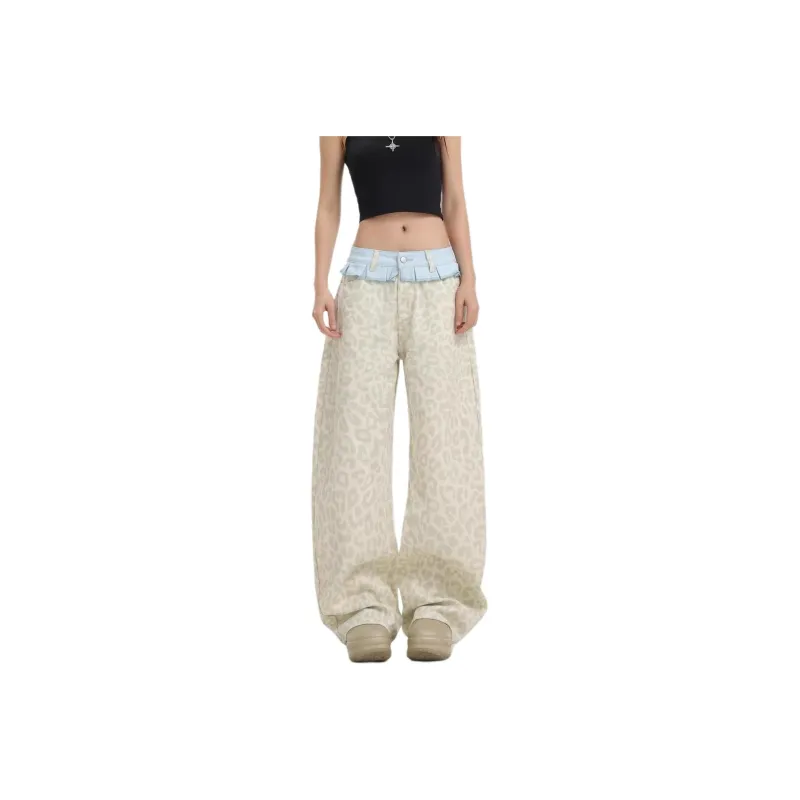 NHZN Jeans Women's Leopard Print-0