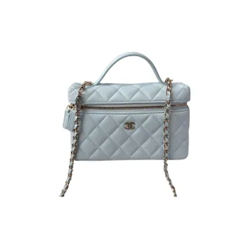 CHANEL Cow Leather Shoulder Bag, Crossbody Bag, Handbag Women's Light Blue