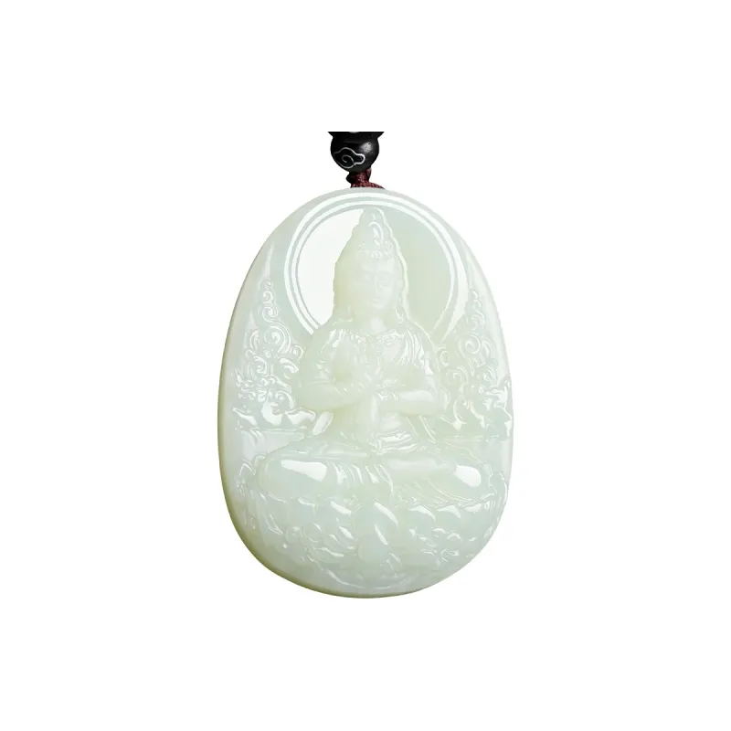 WANYUHUN Hetian Jade Pendants White Jade Unisex-0