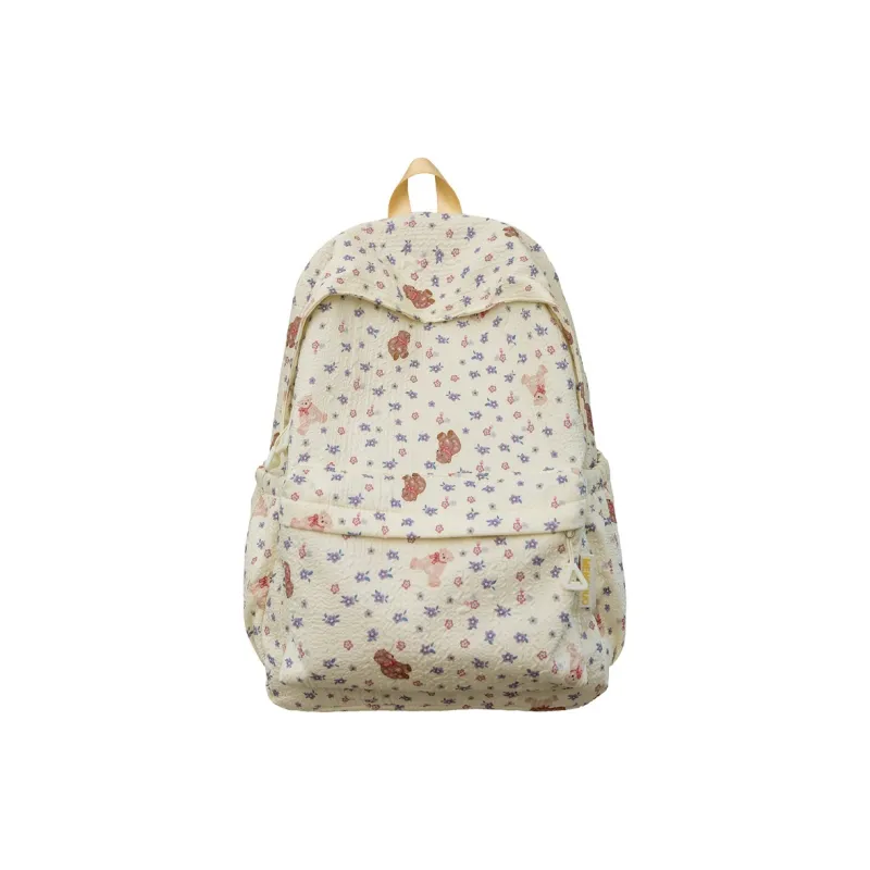 Kaka Tree Polyester Backpack Unisex White/Yellow/Blue/Pink-4