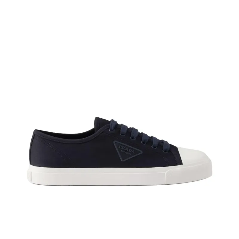 PRADA Low Top Canvas Shoes Men's Marine Blue-1
