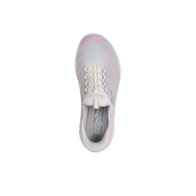 Skechers Summits Plus Bright Wave Low Top Casual Shoes Women's Gray Purple-3