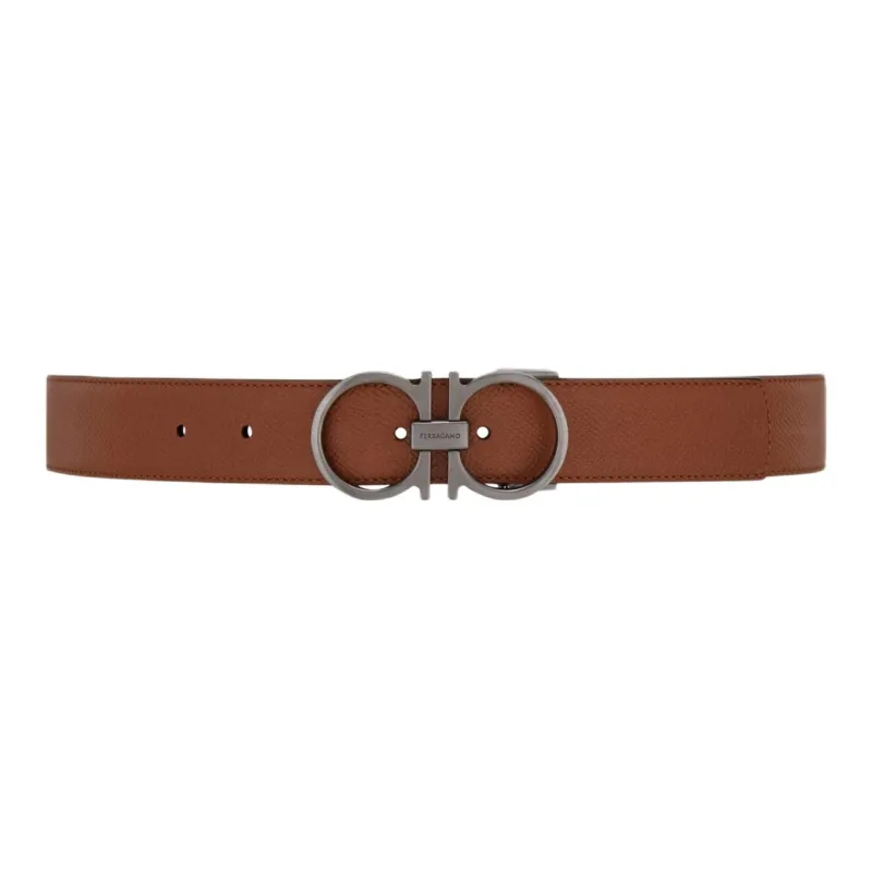 FERRAGAMO Leather Belts Men's Brown 3.5CM-1