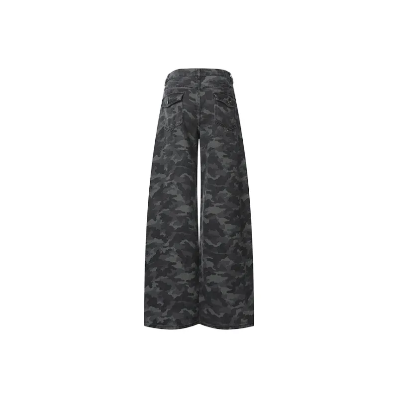 Ordifen Jeans Women's Camouflage Gray-1