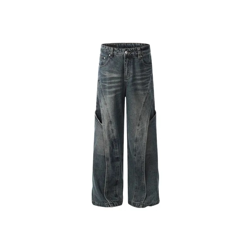 WKOOG Jeans Unisex Vintage Blue-0