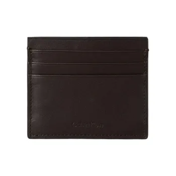 CALVIN KLEIN Leather Card Holder Men's Dark Brown