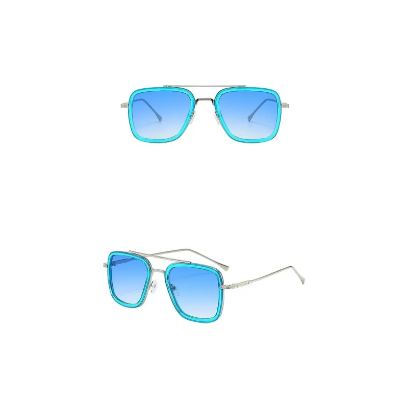 JEANSWEST Plastic Metal Square Sunglasses Unisex-12