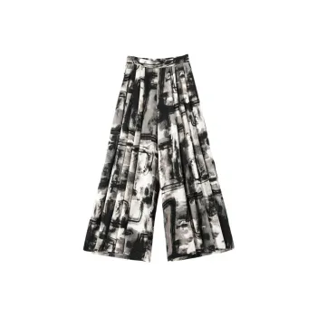 Late White Casual Pants Women's Multicolor