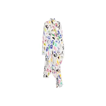 Balenciaga Long Sleeved Dress Women's White
